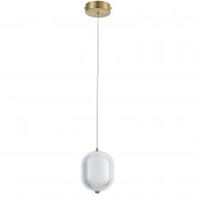 Dainolite PRI-67LEDP-AGB - 8.5W Pendant Aged Brass with Clear Acrylic Diffuser