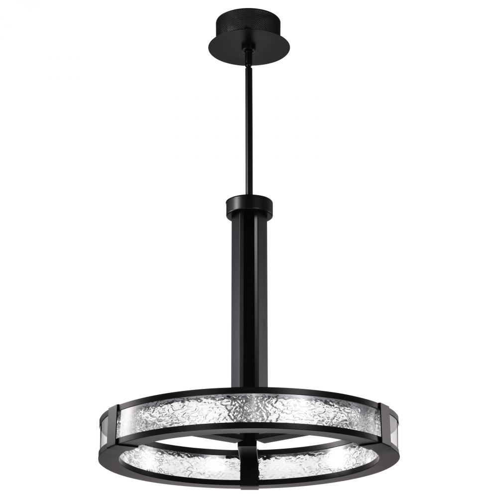 Darrow; 24 Inch LED Pendant; Matte Black; Acrylic Panels