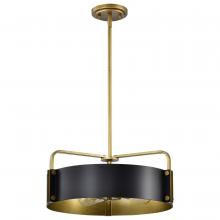 Nuvo 60/7843 - Altos 4 Light Medium Pendant; Matte Black and Natural Brass Finish