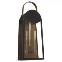 Quorum 72-25-5982 - Rossi 25 inches Lantern, Matte Black, Aged Copper