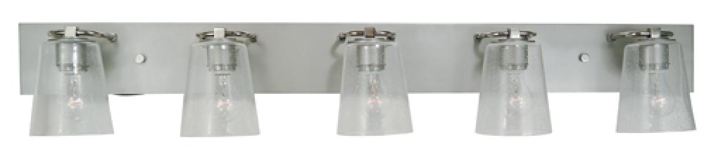 5-Light Satin Pewter/Polished Nickel/Clear Seedy Glass Mercer Bath Sconce