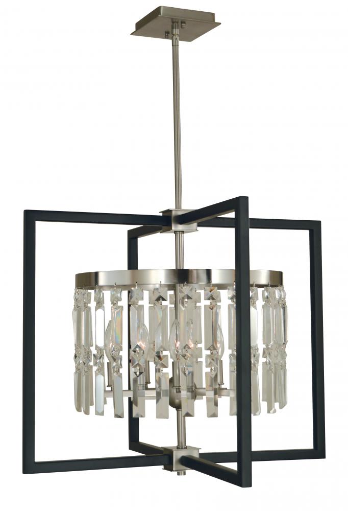 5-Light Brushed Nickel/Matte Black Hannah Chandelier