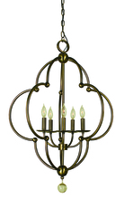 Framburg 1162 AB - 5-Light Antique Brass Quatrefoil Dining Chandelier