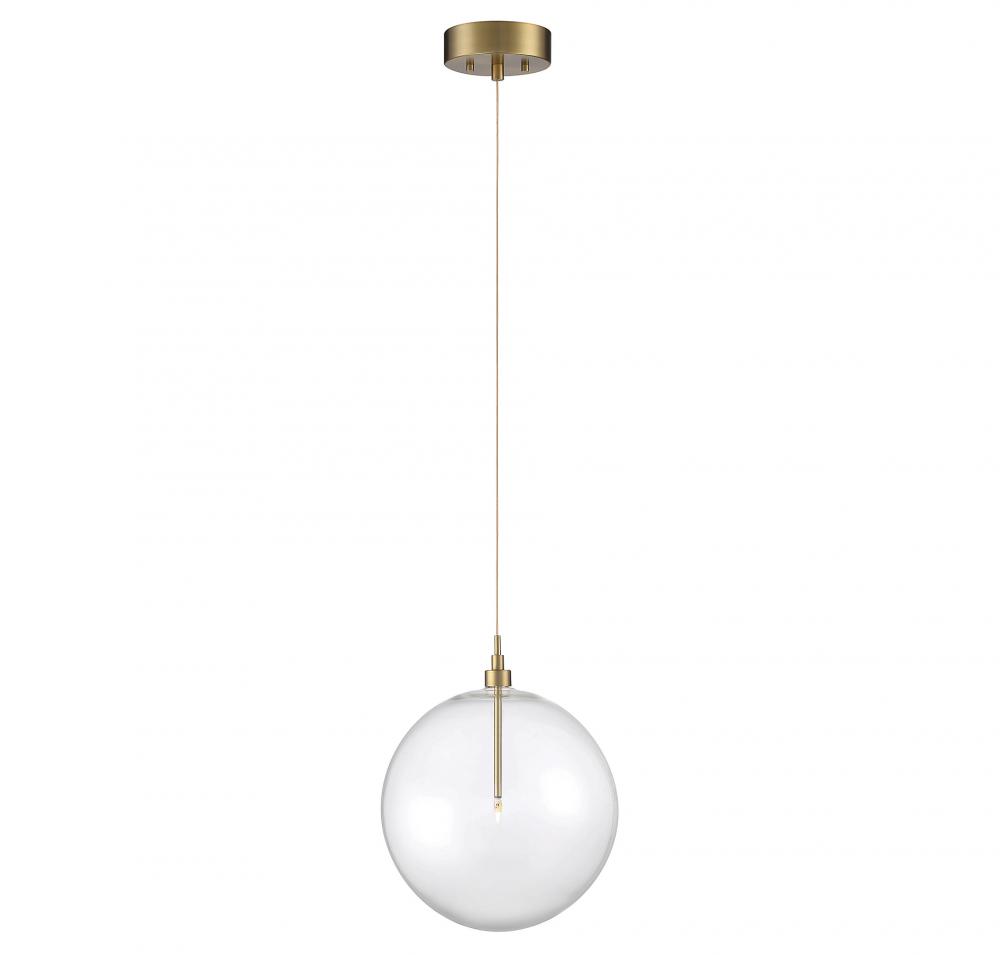 1-Light Pendant in Natural Brass