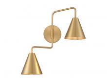 Savoy House Meridian M90111NB - 2-Light Adjustable Wall Sconce in Natural Brass