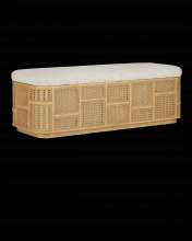 Currey 7000-0662 - Anisa Sea Sand Storage Bench, Dunmeyer Parchment